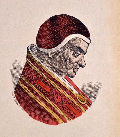 Paavi Pascal II:n muotokuva (Pasquale tai Paschal) (1099-1118) tekijältä Italian School
