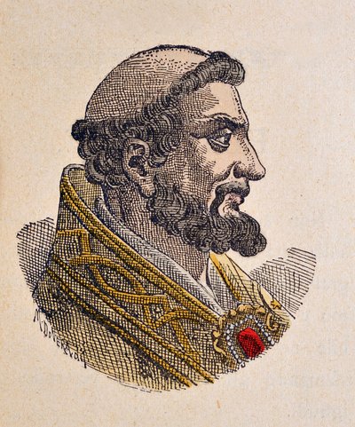 Paavi Pelage Ier (pelagius tai Pelagio) muotokuva (556-561) tekijältä Italian School