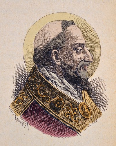 Muotokuva paavi Saint Clement (San Clemente tai Clemens) Ier (88-97) tekijältä Italian School