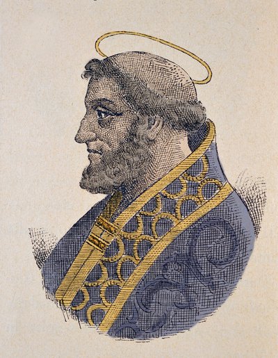 Paavi Serge Ier (Sergius tai Sergio I) muotokuva (687-701) tekijältä Italian School