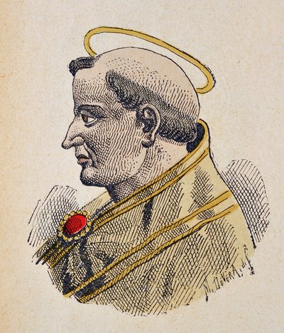 Paavi Sixte III:n muotokuva (Sixtus, Sisto tai Xystus) (432-440) tekijältä Italian School