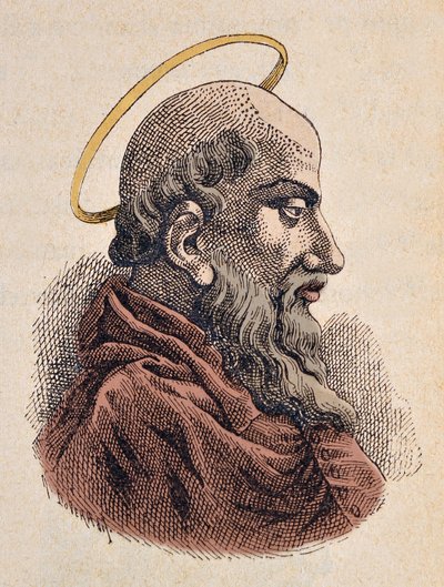 Paavi Sixte Ier (Xyste tai sixtus tai sisto I) muotokuva (115-125) tekijältä Italian School
