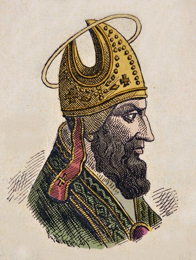 Paavi Sylvestre Ierin muotokuva (Silvestre tai Sylvester tai Silvestro) (314-335) tekijältä Italian School