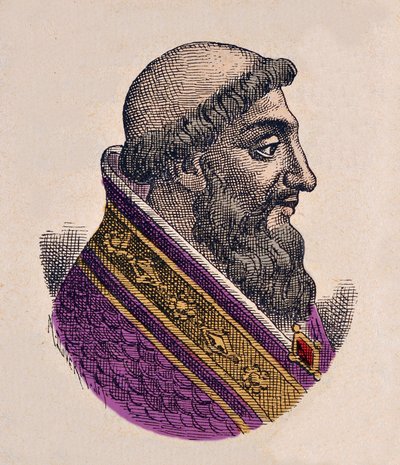 Paavi Viktor II (Vittore) muotokuva (1055-1057) tekijältä Italian School