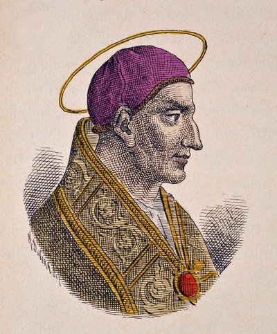 Paavi Vitalienin muotokuva (Vitalianus tai Vitaliano) (657-672) tekijältä Italian School