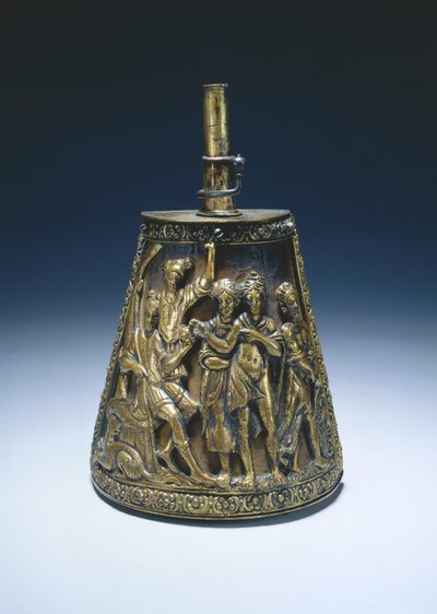 Jauhepullo, n. 1590 (kullattua messinkiä kankaalla päällystetyn puun päällä) tekijältä Italian School