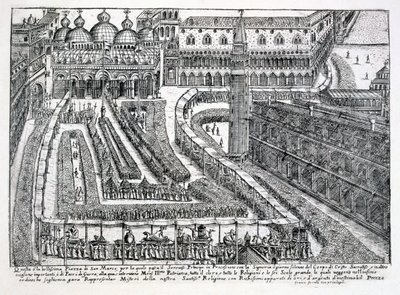 Corpus Christin kulkue Piazza San Marcolla, 1876 tekijältä Italian School