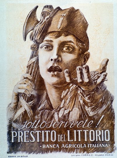 Fasistinen propagandajuliste Littorion lainaa varten. tekijältä Italian School