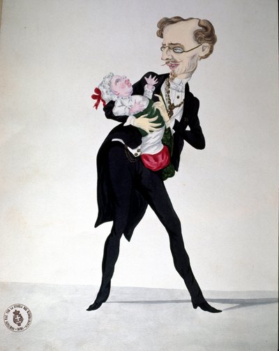 Risorgimento: sarjakuva, joka edustaa valtiovarainministeri Bettino Ricasolia (1809-1880) 1865 Museo Nazionale del Risorgimento Rome tekijältä Italian School