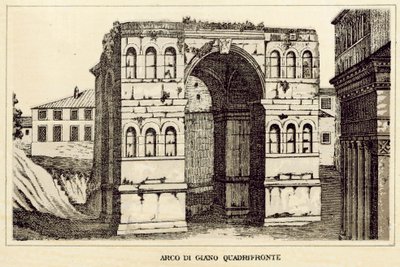 Rooma: Janus Quadrifronten kaari (litho) tekijältä Italian School