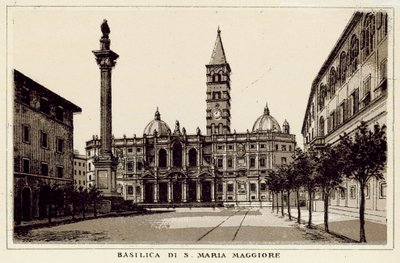 Rooma: S Maria Maggioren basilika (litho) tekijältä Italian School
