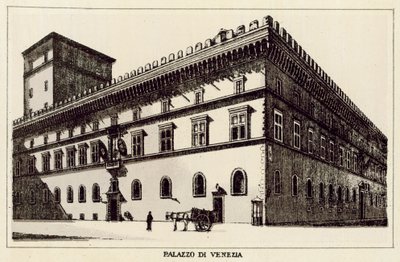 Rooma: Palazzo Di Venezia (litho) tekijältä Italian School