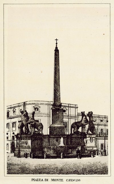Rooma: Monte Cavallo -aukio (litho) tekijältä Italian School