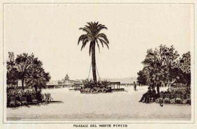 Rooma: Piazzale Del Monte Pincio (litho) tekijältä Italian School