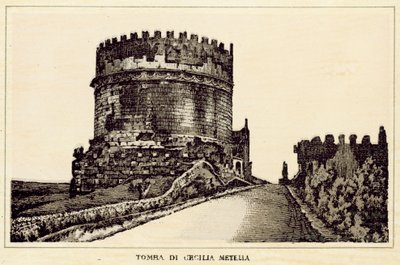 Rooma: Cecilia Metellan hauta (litho) tekijältä Italian School