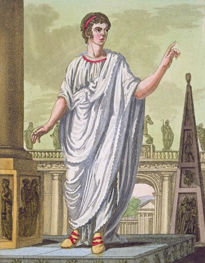 Rooman kansalainen hakee työtä, LAntica Romasta, 1825 tekijältä Italian School