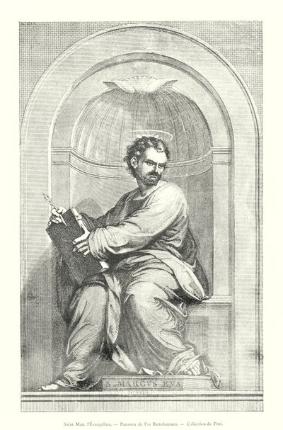 Pyhä Markus evankelista, Fra Bartolommeon paneeli, Pitti-kokoelma (kaiverrus) tekijältä Italian School