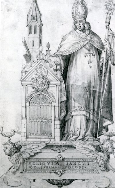 Saint Wolfgang Regensburg (n. 934-994) (kaiverrus) tekijältä Italian School