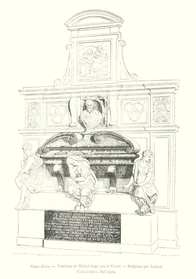 Santa Croce, Michelangelon hauta, Vasari, Veistos Lorenzi, Cioli ja Giov Dell