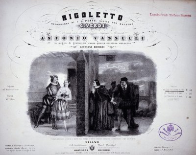 Nuotit "" Rigoletto" - kirjoittaja Verdi. tekijältä Italian School