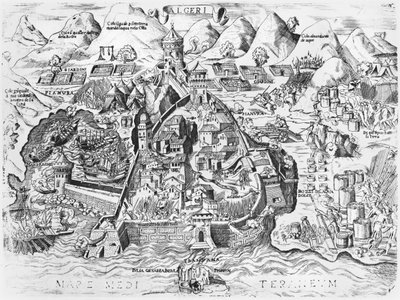 Kaarle V:n (1500-58) Algerin piiritys vuonna 1541 tekijältä Italian School