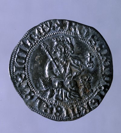 Napolin kuninkaan Robert I Anjoun (1275-1343) aikaan lyöty hopearaha. tekijältä Italian School