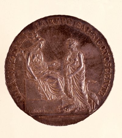 Hopeaecua Milanosta. 16.06.1800. Halkaisija 3,9 cm Napoli, arkeologinen museo tekijältä Italian School