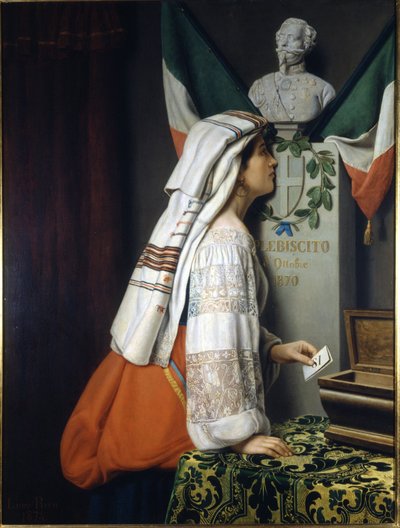 Vuoden 1870 kansanäänestys. Tässä yhteydessä italialaiset äänestivät Italian yhtenäisyyden puolesta. Museo del Risorgimento. Milano tekijältä Italian School