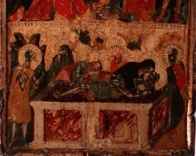 The Deposition of Christ, paneelin alapuoli (katso myös 78636) (paneeli) tekijältä Italian School