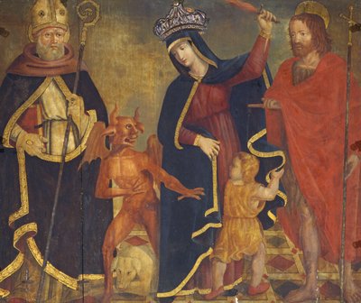 The Madonna of Relief with Saints (tempera paneelissa) tekijältä Italian School