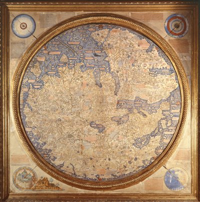 Fra Mauron Mappa Mundi, kamaldulilainen munkki San Michelen luostarista Muranosta tekijältä Italian School