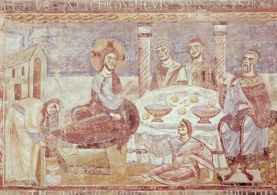 Ateria Simon fariseuksen talossa, Monte Cassinon koulu, n. 1087 tekijältä Italian School