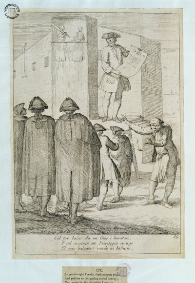 Nukketeatteri, 1748 tekijältä Italian School