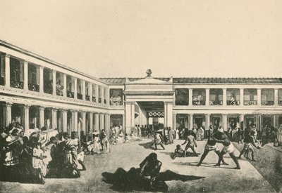 Stabian Baths - Painipaikka sellaisena kuin se oli (syväpaino) tekijältä Italian School
