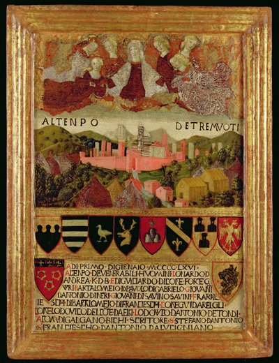 La Verge protegint Siena del terratrèmol de 1466 finlandès tekijältä Italian School