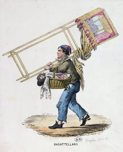 Vaeltava nukkenäyttelijä, n. 1840 tekijältä Italian School