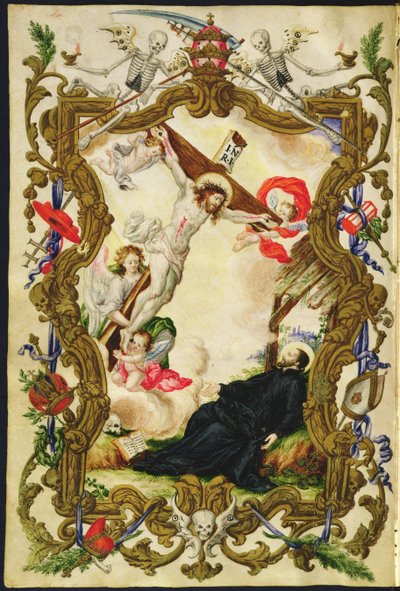 Uskonnollisten kuolema Buona Morten maallikkokiltasta, n. 1712–1714 (muste perunakalvolla) tekijältä Italian School
