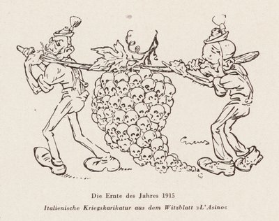 Vuoden 1915 sadonkorjuu (litografia) tekijältä Italian School