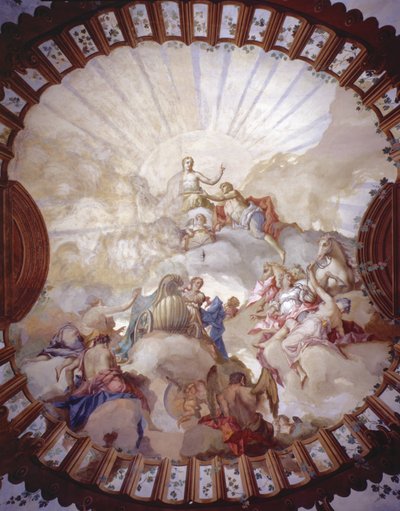Itävallan keisarinna Maria Teresan voitto (1717-80) (kattomaalaus) tekijältä Italian School