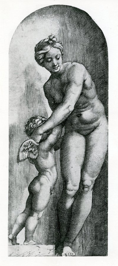 Venus ja Amor, 1600-luku tekijältä Italian School