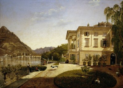 Villa La Roda Bleviossa, Como-järvellä (Giuditta Pastan omistuksessa vuodesta 1827, nyt tuhoutunut) tekijältä Italian School