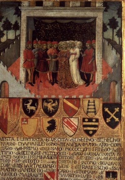 Hääjuhla, Sienese, n. 1400 tekijältä Italian School