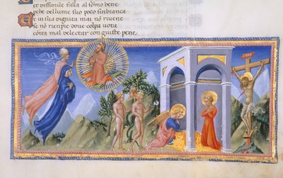 Yates Thompson 36, f.141 The Mystery of the Redemption, "Divina Commediasta", n. 1444-50 (vellum) tekijältä Italian School