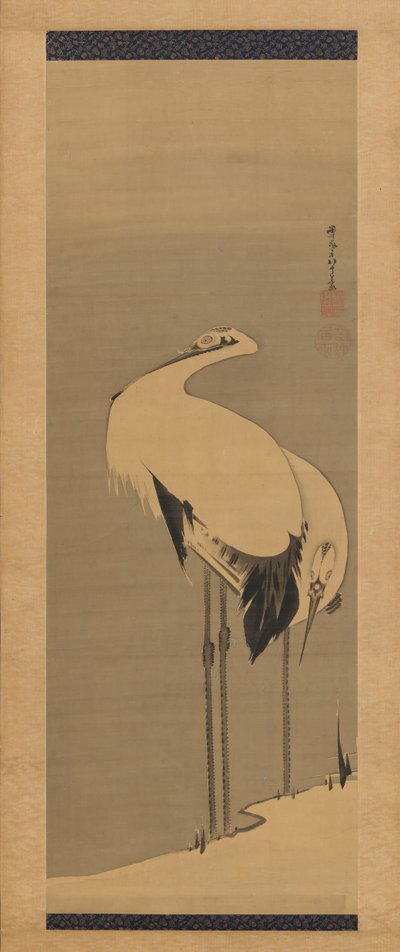 Kaksi nosturia, 1795. tekijältä Ito Jakuchu