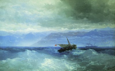 Venäjä: "Kaukasusvuoret mereltä käsin" Kaukasusvuoret mereltä käsin tekijältä Ivan Aivazovsky