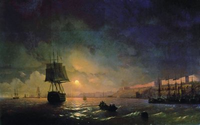 Venäjä: "View of Odessa in Moonlight Night" Odessa kuun valossa tekijältä Ivan Aivazovsky
