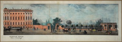 Perspective Nevski - Anichkovin palatsi. Ivanovin Nevski Prospektin panoraamasta Ivan Aleksejevitš (1779-1848) tekijältä Ivan Alekseevich Ivanov