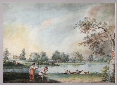 Lammet ennen kreivi Aleksei Kirillovitš Razumovskin kaupunkitilaa Moskovassa, 1800-luvun alku tekijältä Ivan Alexeyevich Ivanov