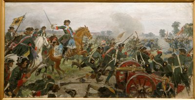 Poltavan taistelu vuonna 1709 (öljy kankaalle) tekijältä Ivan Alexeyevich Vladimirov