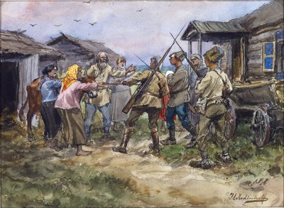 Nautakarjan hankinta puna-armeijalle kylässä lähellä Lugaa tekijältä Ivan Alexeyevich Vladimirov